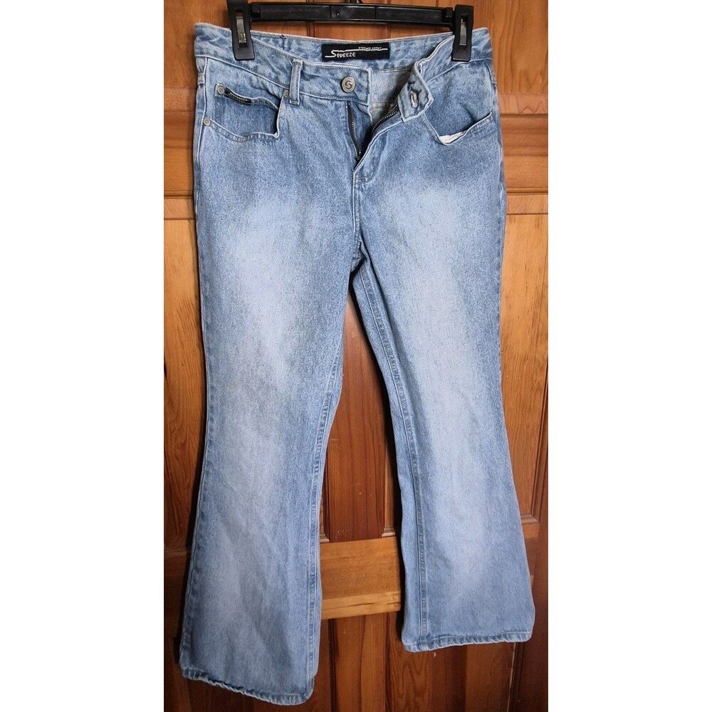Squeeze Stephen Hardy Vintage Flare Jeans Womens 9/10 Blue Denim Y2K 90s Retro